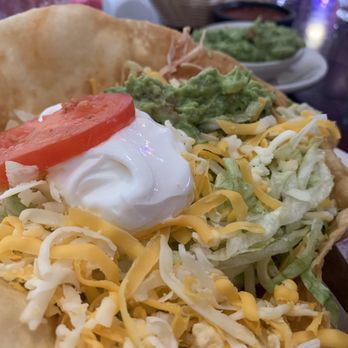 La Conquista Taqueria - Taco salad with shredded chicken. - Mexican Near Me - Redding, California La Conquista Taqueria - Taco salad with shredded chicken. - Mexican Near Me - Redding, California
