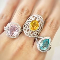 Golden Gem Jewelry - Some Kunzite, yellow sapphire, and paraiba to brighten up this beautiful day.