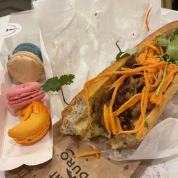 Macaroons and Banh Mi chicken Macaroons and Banh Mi chicken