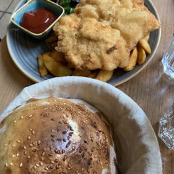 Schnitzel and bread