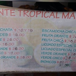 Fuente Tropical Mariano - Los precios.