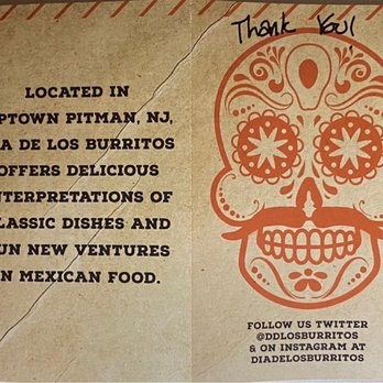 Dia De Los Burritos - 3/17/21 menu - Mexican Near Me - Pitman, New Jersey