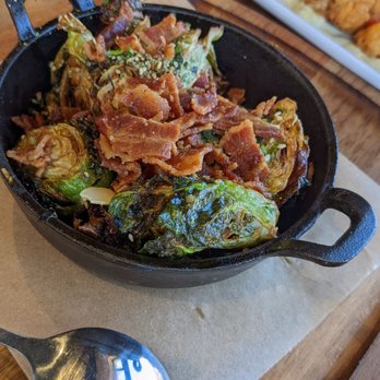Finney's Crafthouse - Orange - CRISPY BRUSSELS with bacon - New American Near Me - Orange, California Finney's Crafthouse - Orange - CRISPY BRUSSELS with bacon - New American Near Me - Orange, California