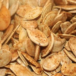 Roasted pumpkin seeds with Honey Chipotle seasoning. MMM
