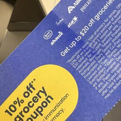 Albertsons Pharmacy - 10% coupon good off off groceries (up to $20) upon ea vaccination. Great for my annual flu shot, etc