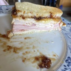 Underhill Cheese - This photo is the French sandwich- ham, turkey, Brie and fig spread.  Absolutely delicious!!!