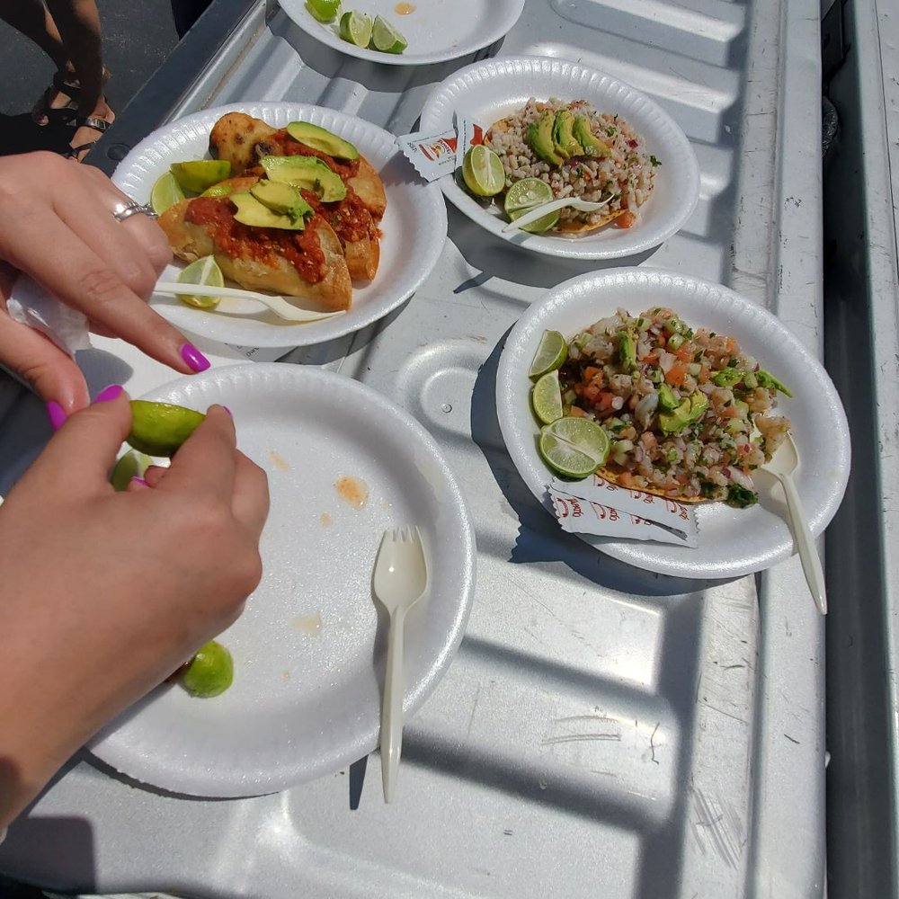Mariscos El Bigotón - Fried shrimp tacos and shrimp tostada - Seafood Near Me - Pacoima, California