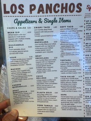 Menu photo 1 Los Panchos Mexican Restaurant Pleasant Hill, CA