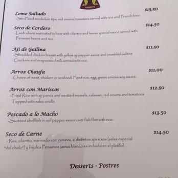El Aji Peruvian Restaurant - Menu 2 of 2 - Peruvian Near Me - San Francisco, California El Aji Peruvian Restaurant - Menu 2 of 2 - Peruvian Near Me - San Francisco, California
