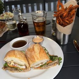 Bahn mi and sweet potato fries Bahn mi and sweet potato fries