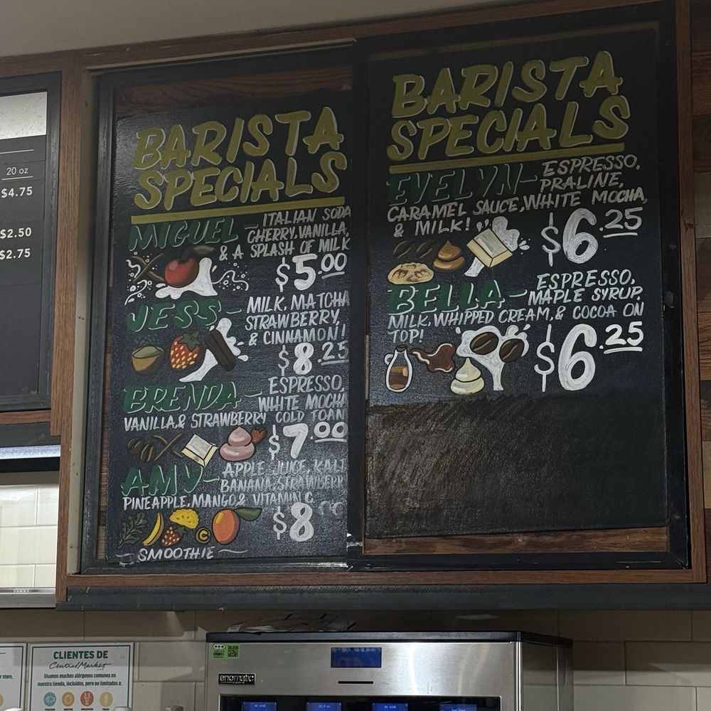 Central Market - Daily barista specials chalkboard menu - Grocery Near Me - Houston, Texas Central Market - Daily barista specials chalkboard menu - Grocery Near Me - Houston, Texas