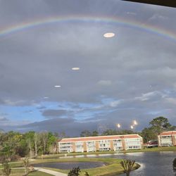 Village on the Green - A rainbow over part of the campus.