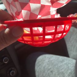 R-B Drive In - A tray with a dead fly on it which was sticky and not washed at all