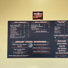Menu on the wall