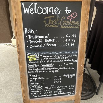 Just Cinnamon - Menu (July 2026) - Desserts Near Me - Bakersfield, California