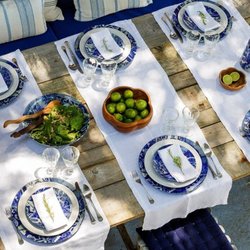 Whim House - Alfresco dining opportunities are here. We have all the pretty pieces to make your outdoors inviting and special.