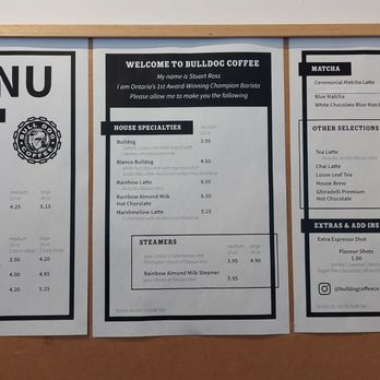Bulldog Coffee - Menu (March 2024) - Coffee & Tea Near Me - Toronto, Ontario Bulldog Coffee - Menu (March 2024) - Coffee & Tea Near Me - Toronto, Ontario