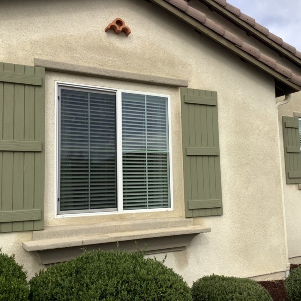Anthony's Painting - After shutter painting (house stucco wet from recent rain) - Painters Near Me - Murrieta, California Anthony's Painting - After shutter painting (house stucco wet from recent rain) - Painters Near Me - Murrieta, California