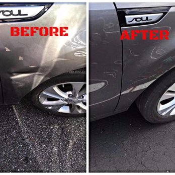 Magic Paintless Dent Repair - Dent in the Front Fender of a KIA Soul - Mobile Dent Repair Near Me Magic Paintless Dent Repair - Dent in the Front Fender of a KIA Soul - Mobile Dent Repair Near Me