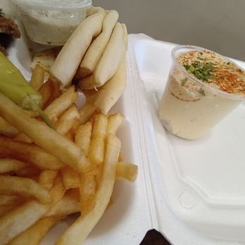 John's Kabob - Small hummus (size)  (fries and pita) - Mediterranean Near Me - Monterey Park, California
