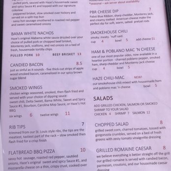 Haze Smokehouse - Menu (5/27/17) - Barbeque Near Me - Lasalle, Illinois Haze Smokehouse - Menu (5/27/17) - Barbeque Near Me - Lasalle, Illinois