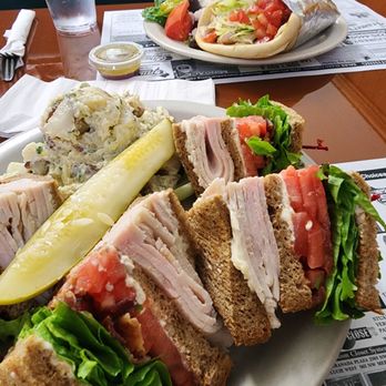 Galaxy Diner - Turkey club + potato salad, chicken gyro + Greek salad - Diners Near Me - Stuart, Florida