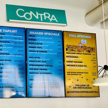 Contra Coffee & Tea - Menu - Coffee & Tea Near Me - Orange, California