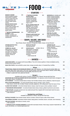 Menu photo 2 Blitz Bar Room Fairport, NY