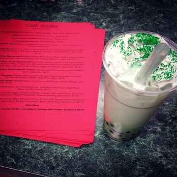 Cafe Aroma - Love the Honeydew Milk Tea! - Coffee & Tea Near Me - Manteca, California