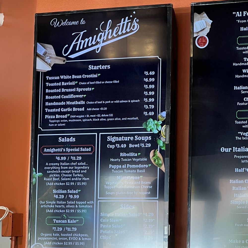 Amighettis - (Partial) Menu 08/2023 - Italian Near Me - Saint Louis, Missouri