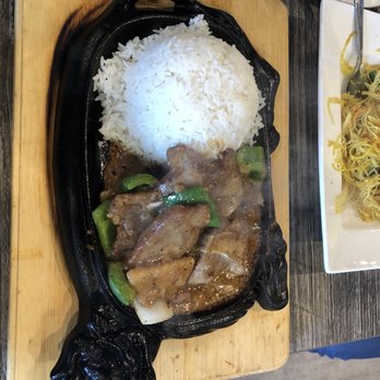 Full House Cafe - pork chop on sizzling plate - Hong Kong Style Cafe Near Me - San Leandro, California
