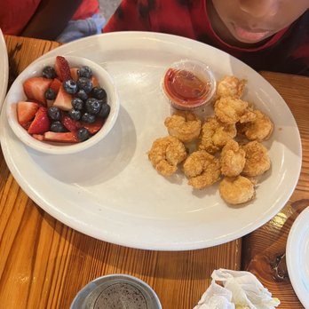 Jonah's Fish & Grits - Kids shrimp with fruit. - Seafood Near Me - Thomasville, Georgia Jonah's Fish & Grits - Kids shrimp with fruit. - Seafood Near Me - Thomasville, Georgia