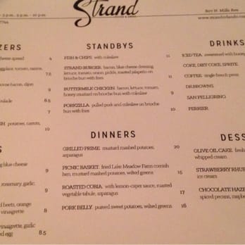 The Strand - Menu from 3/27 - New American Near Me - Orlando, Florida