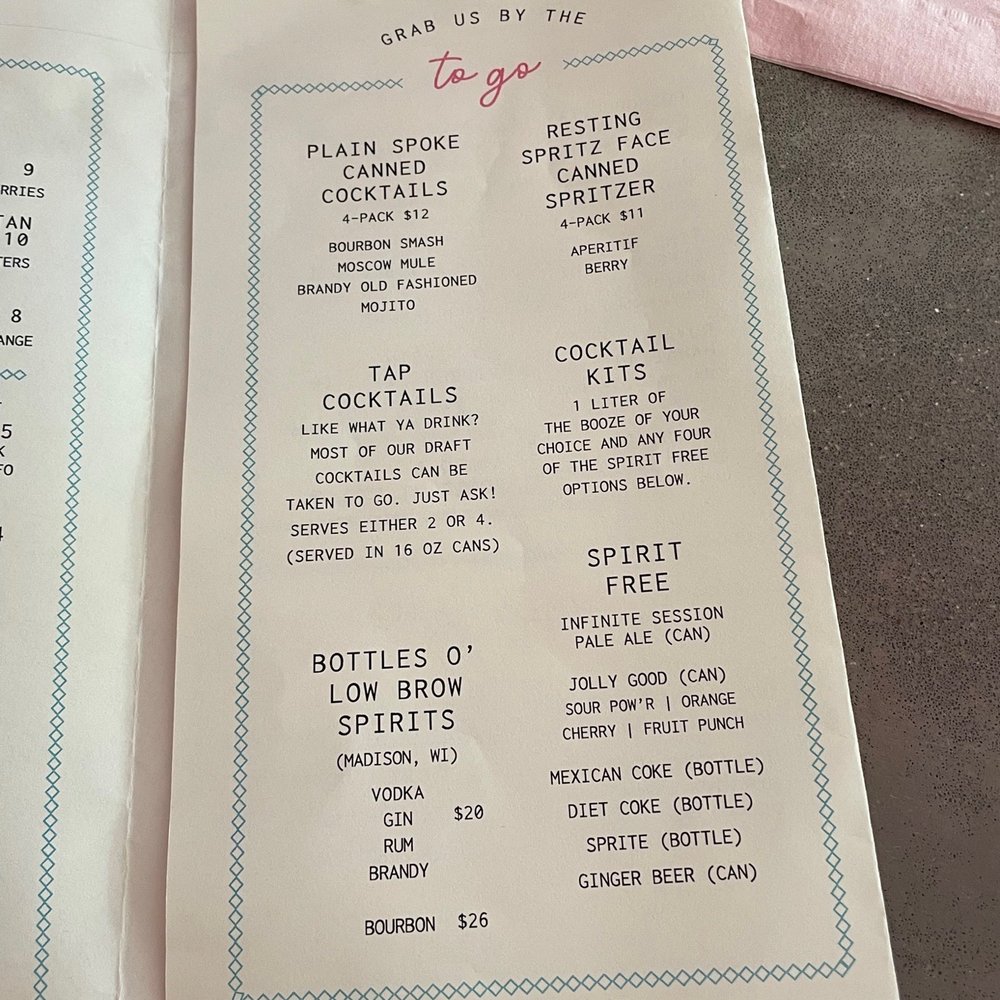 Plain Spoke Cocktail Company - Drink menu - Cocktail Bars Near Me - Madison, Wisconsin