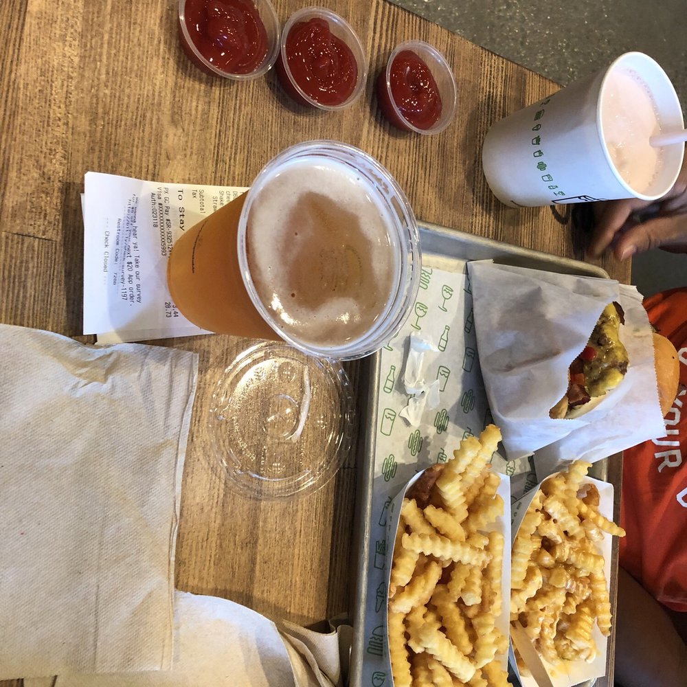 Shake Shack Morningside Heights - SmokeShack, Fries, a Shackmeister and a Strawberry Milkshake - Burgers Near Me - New York, New York Shake Shack Morningside Heights - SmokeShack, Fries, a Shackmeister and a Strawberry Milkshake - Burgers Near Me - New York, New York
