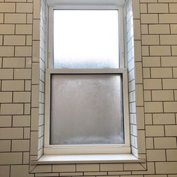GHI replaced an old rotting window with new vinyl in the  shower