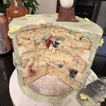 Catalina's Bake Shop - Funfetti cake  and berry icing filling! - Bakeries Near Me - Huntington, New York