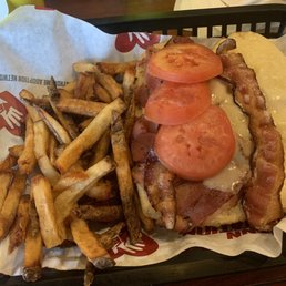 Ham & Swiss, I added tomato and bacon to it, excellent! Ham & Swiss, I added tomato and bacon to it, excellent!