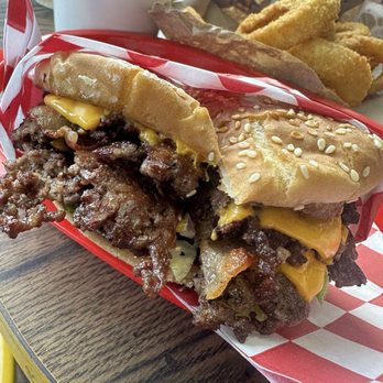 Stockton Smash Burger - Double Bacon Smash Burger With Fries and Drink - Burgers Near Me - Stockton, California