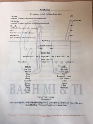 Menu photo 8 Banh Mi & Ti Pittsburgh, PA