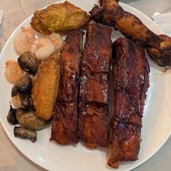 Golden Unicorn Buffet - My first plate the ribs are good just needs more bbq sauce - Buffets Near Me - Richmond, Virginia Golden Unicorn Buffet - My first plate the ribs are good just needs more bbq sauce - Buffets Near Me - Richmond, Virginia