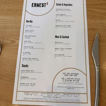 Ernest - Menu - New American Near Me - San Francisco, California Ernest - Menu - New American Near Me - San Francisco, California