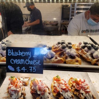 Croffle House - Blueberry Cream Cheese Croffle - $4.75 - Bakeries Near Me - Flushing, New York Croffle House - Blueberry Cream Cheese Croffle - $4.75 - Bakeries Near Me - Flushing, New York
