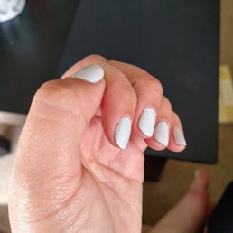 uneven and blotchy paint on the pointer finger