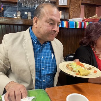 Mario's Mexican Restaurant - My dad with his food - Mexican Near Me - Hutto, Texas