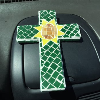 Kiln It - Mosaic sunflower cross - Arts & Crafts Near Me - Albuquerque, New Mexico