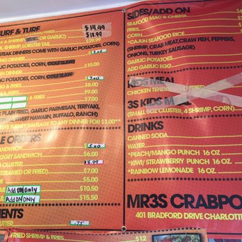 Mr3s Crabpot Seafood Takeout - Menu View 3 - Seafood Near Me - Charlotte, North Carolina Mr3s Crabpot Seafood Takeout - Menu View 3 - Seafood Near Me - Charlotte, North Carolina