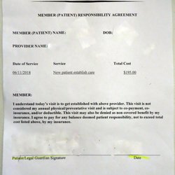 Primary Medical - Lombard - Primary Medical - Lombard form: Member (Patient) Responsibility Agreement.