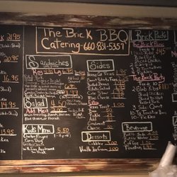 The Brick BBQ - A busy menu demonstrates the variety of BBQ, sides and desserts.