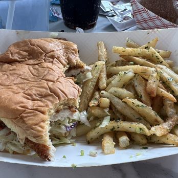 Frankie's Crab Stand - Chicken sandwich. It is large... I had about 1/3... - Seafood Near Me - San Francisco, California Frankie's Crab Stand - Chicken sandwich. It is large... I had about 1/3... - Seafood Near Me - San Francisco, California